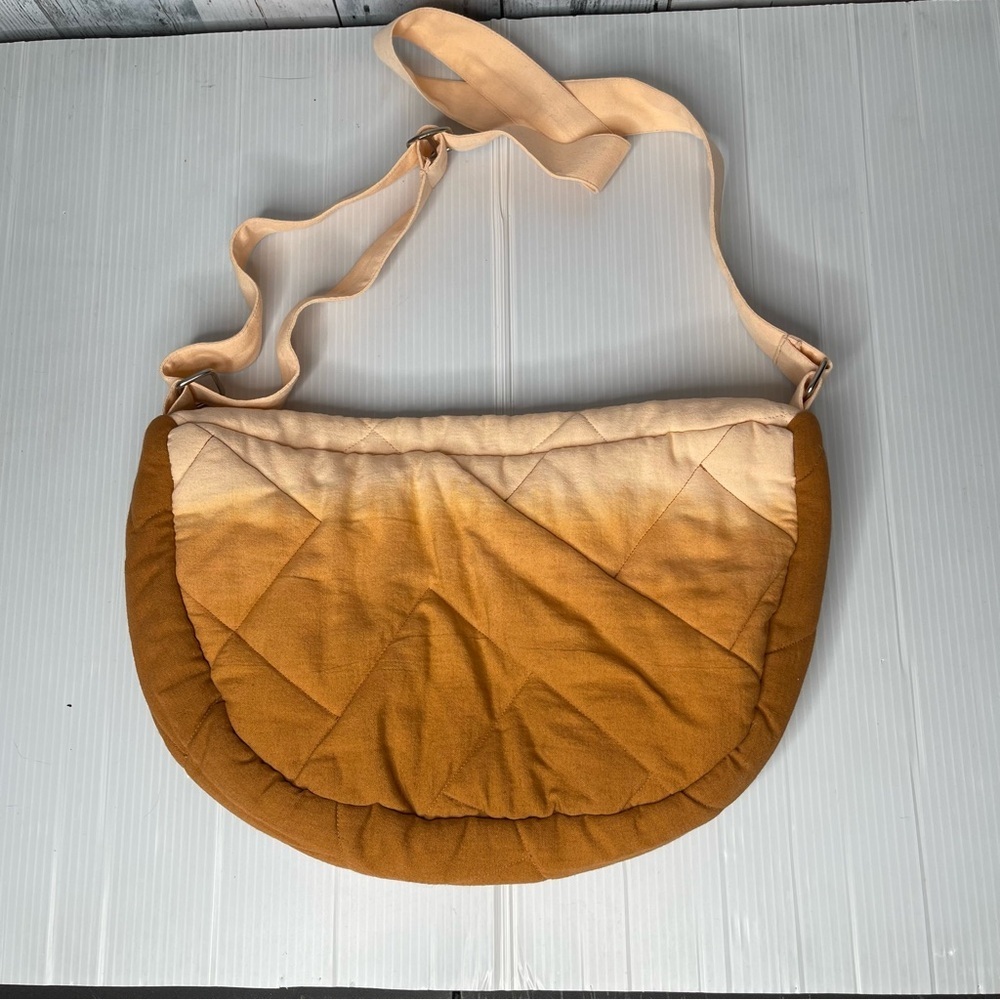 World Market Ombré Brown/Orange Quilted Crossbody Purse - Picture 2 of 8